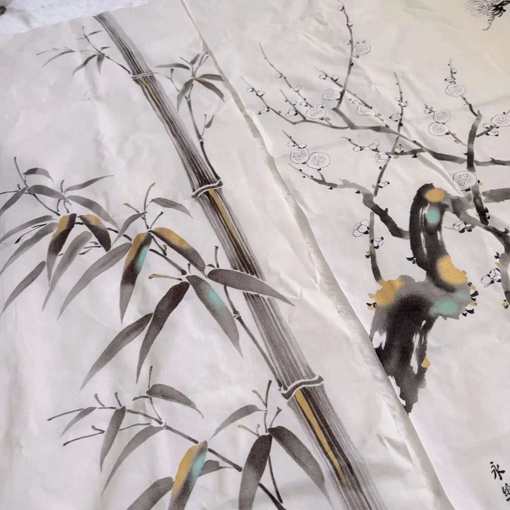 Japanese Style Printed Tree Flower Cloth Art Home Decor - Set of 3